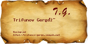 Trifunov Gergő névjegykártya